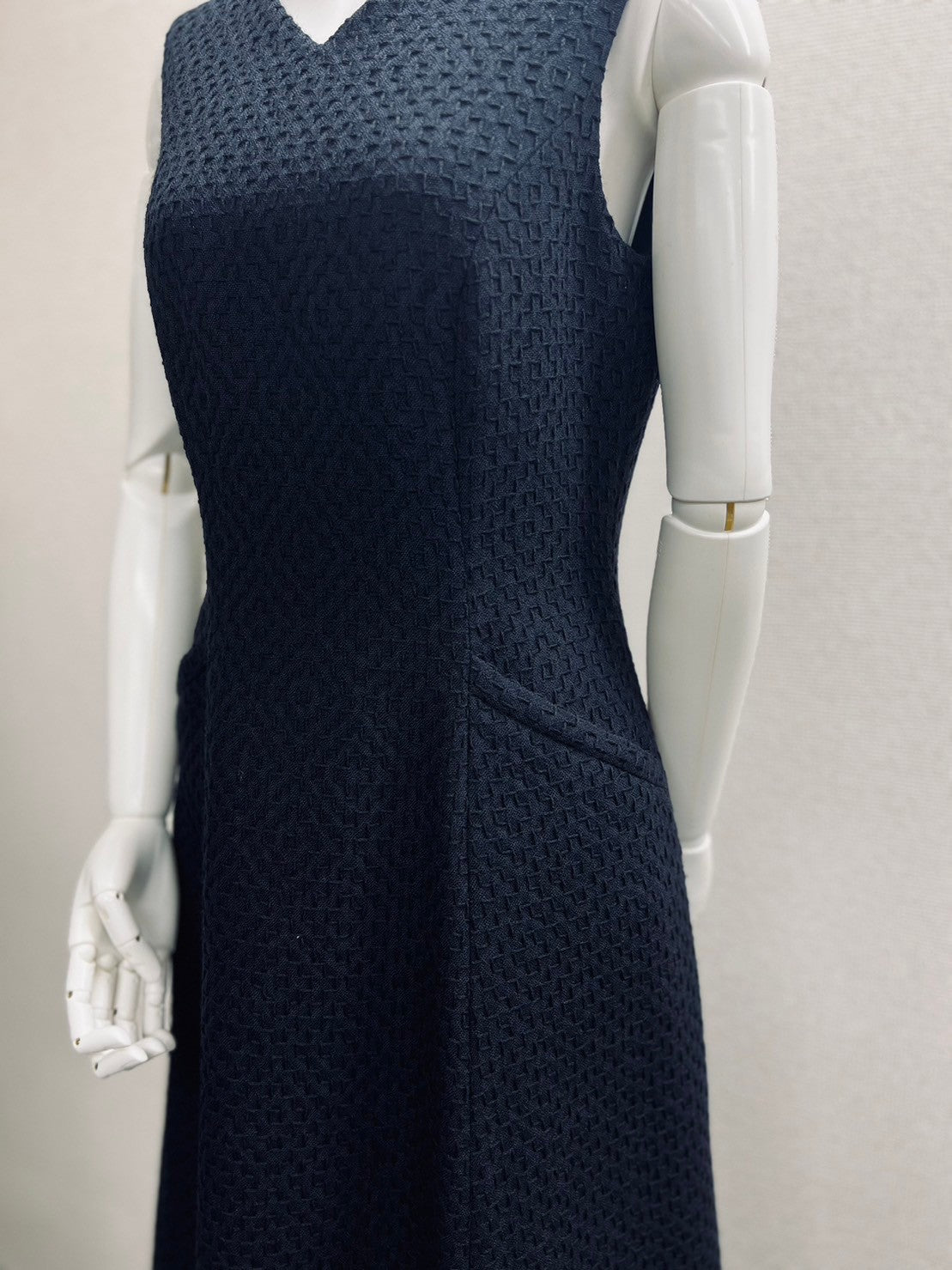ノースリーブ Vネックフレアワンピース LINTON リントン 33-141