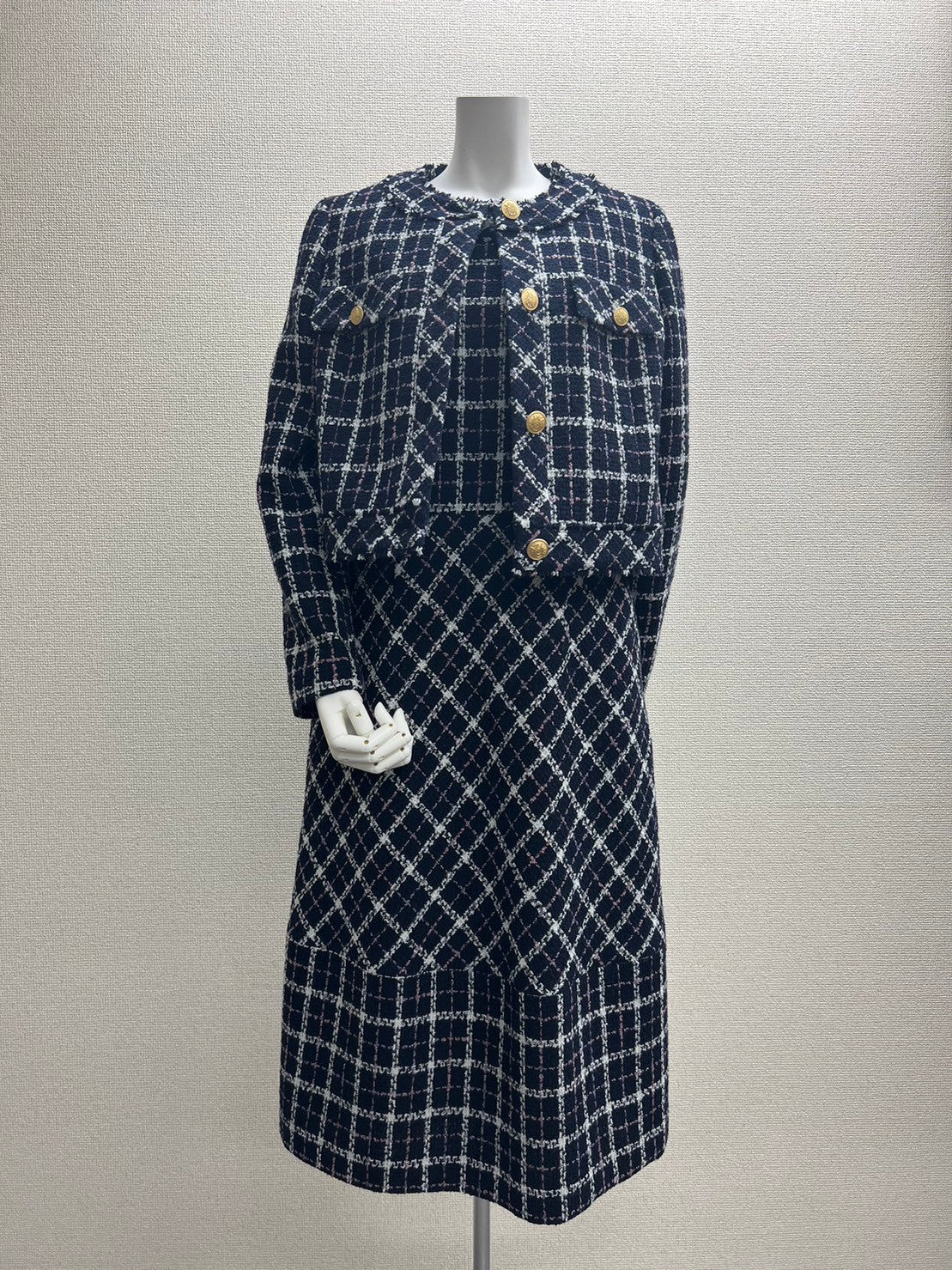 チェック柄 金ボタン ジャケット 33-504
